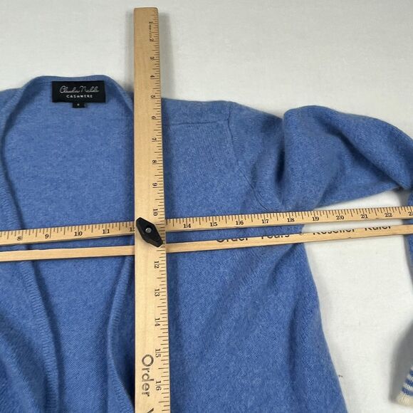 Claudia Nichole Cashmere Open Cardigan Striped Hem Luxe Soft Cozy Knit Sweater S - Picture 7 of 12